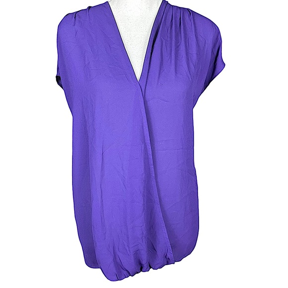 Worthington Tops - WORTHINGTON: NWT Purple Square Shoulder Short Sleeve Blouse -Size XXL